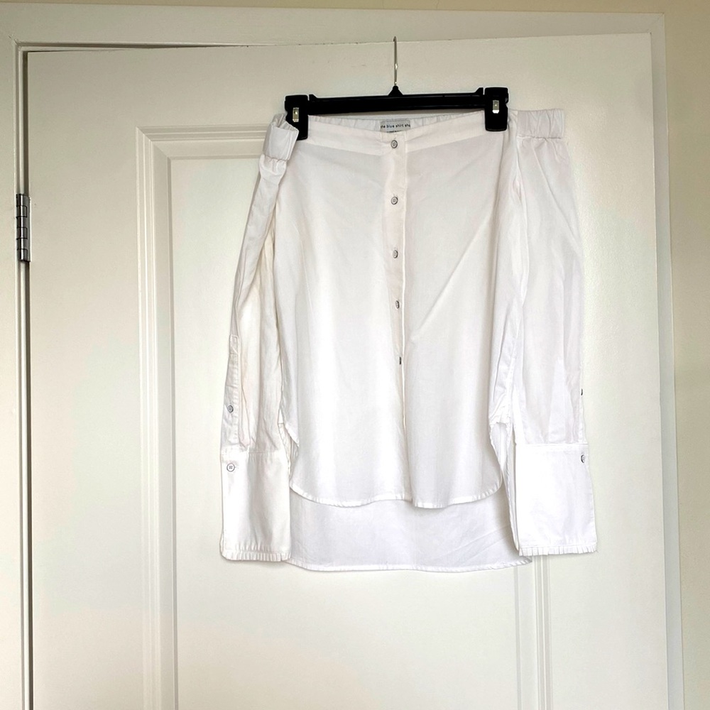 The Blue Shirt Shop Off Shoulder Button Up